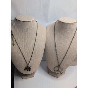 Claire's Necklace Set Of 2 Peace Sign | Elephant Costume Necklaces Boho